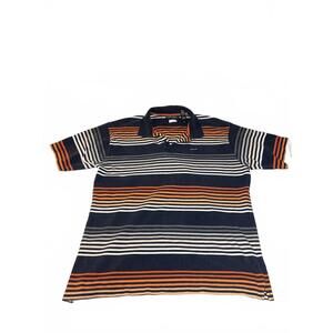 VTG Enyce Men's Striped Polo Shirt Size 4XL Navy Orange White Cotton